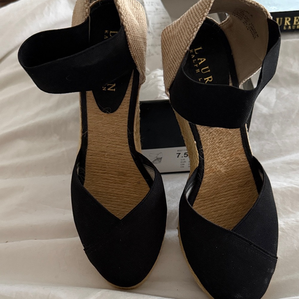 Polo by Ralph Lauren Black and Tan Espadrilles